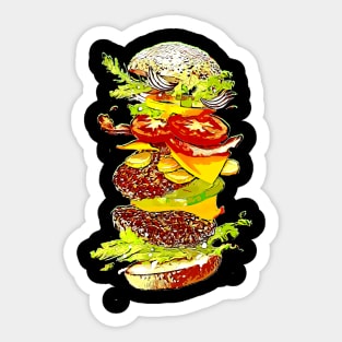 Flying Hamburger Sticker